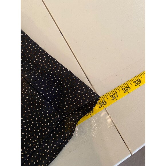 Dana Buchman Midi Dress Black White Dots Short Sleeve Collared Buttons up Silk - Picture 9 of 10